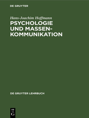 cover image of Psychologie und Massenkommunikation